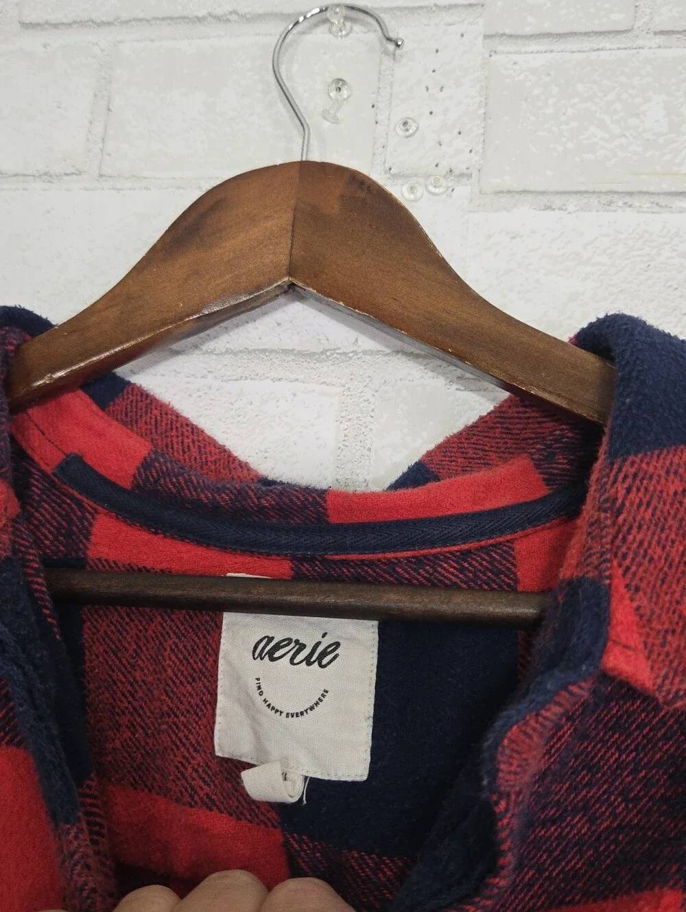 aerie have flannel print Shacket top - Picture 9 of 15